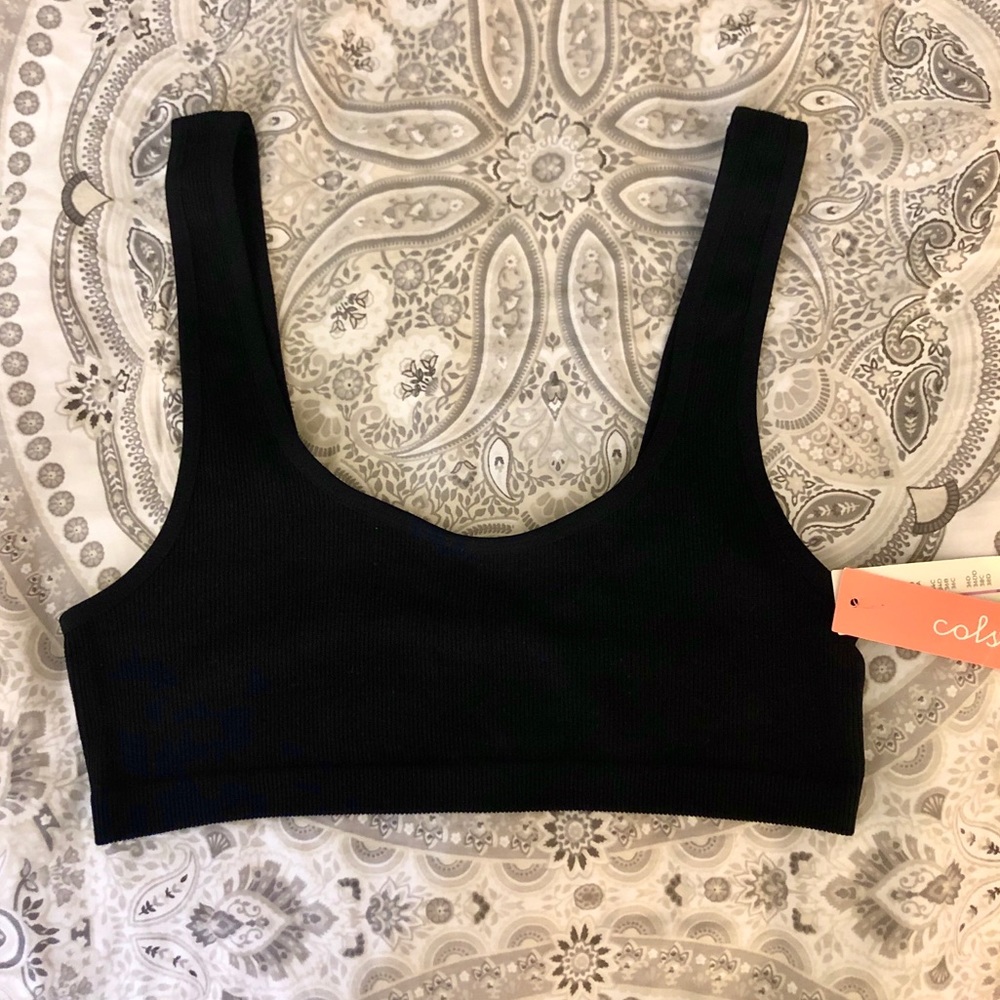 Black Ribbed Bralette